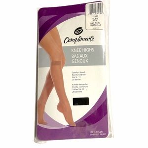 Compliments Panty Hose Knee Highs Black One Size